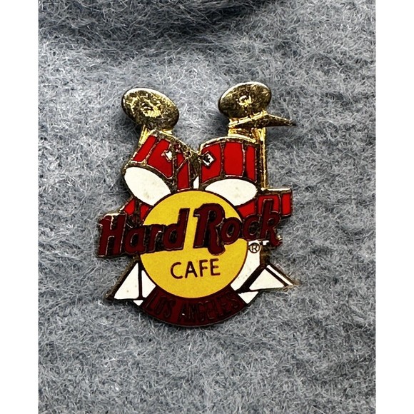 Hard Rock Cafe Drums HRC Pin Los Angeles Bar Clasp 3LT Mesh Back 1980’s - Picture 1 of 3
